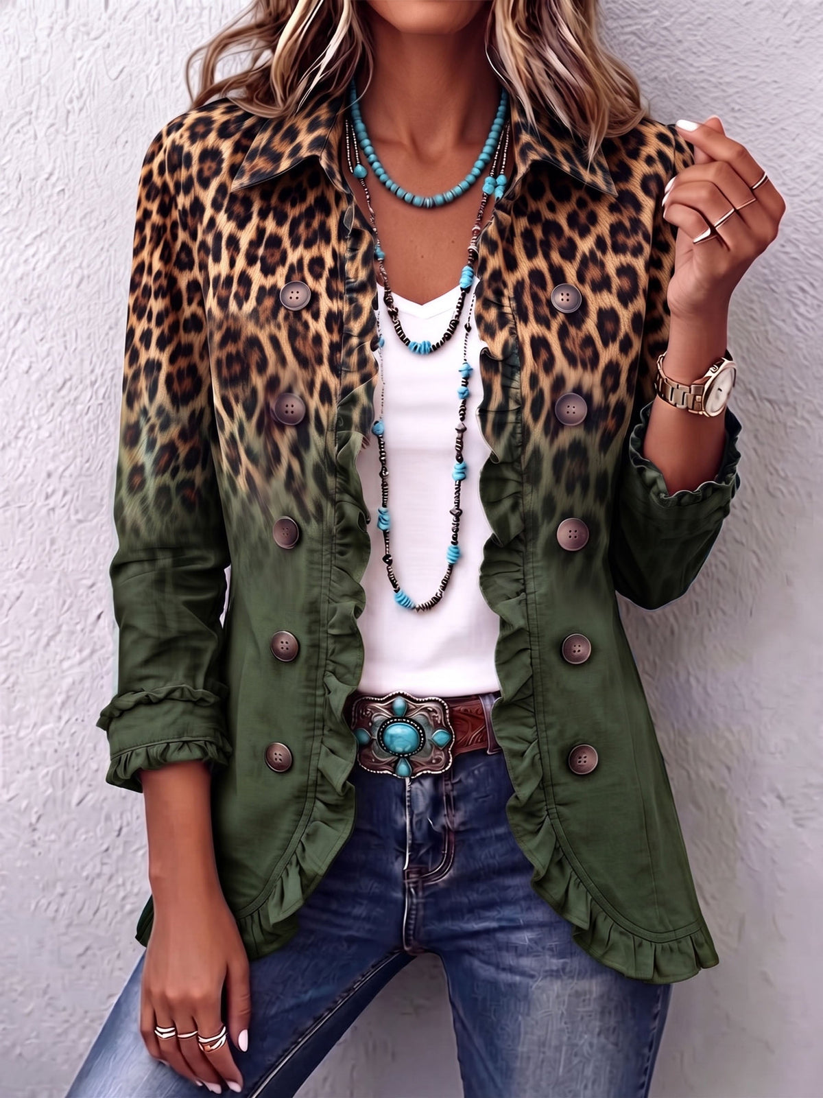 Camila™ | Blazer Leopardo Degradado