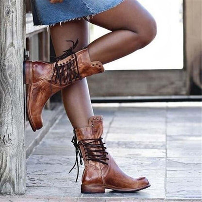 SUE™ | BOTAS ORTOPÉDICAS DE CUERO CON CORDONES