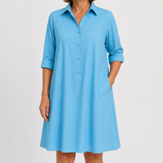 Vestido Camisero Azul Cielo