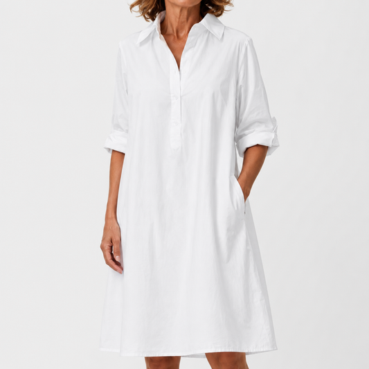 Vestido Camisero Blanco Holgado