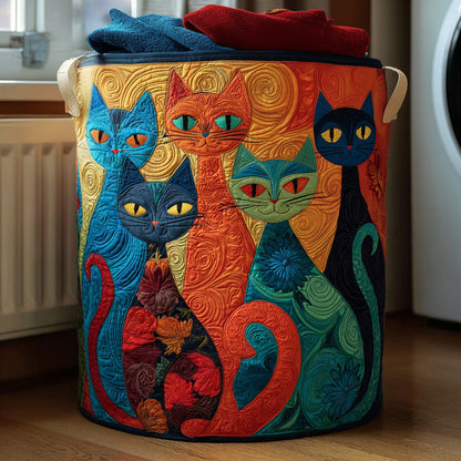 Cesta Artesanal - Cesto De Ropa Acolchado Ilustrado