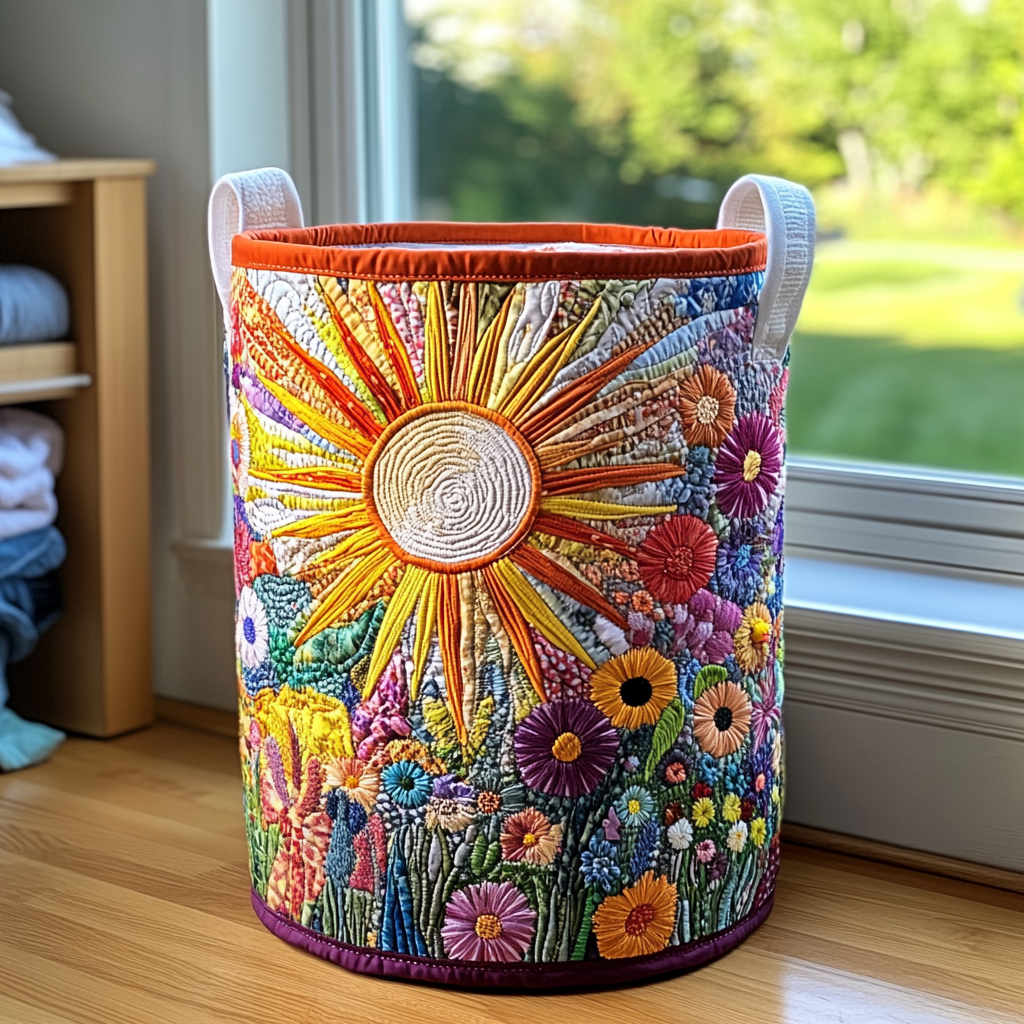 Cesta Artesanal - Cesto De Ropa Con Diseño Colorido