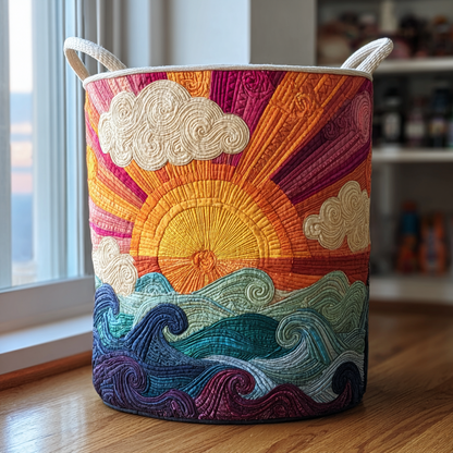 Cesta Artesanal - Cesto De Ropa Con Diseño De Paisaje