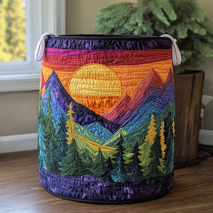 Cesta Artesanal - Cesto De Ropa Con Diseño De Paisaje
