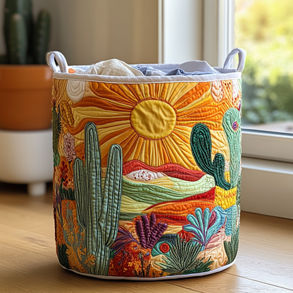 Cesta Artesanal - Cesto De Ropa Con Diseño De Paisaje