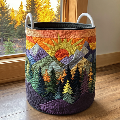 Cesta Artesanal - Cesto De Ropa Con Diseño De Paisaje