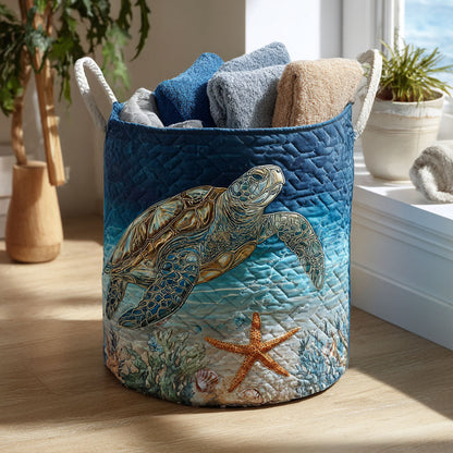 Cesta Artesanal - Cesto De Ropa Con Diseño Marino