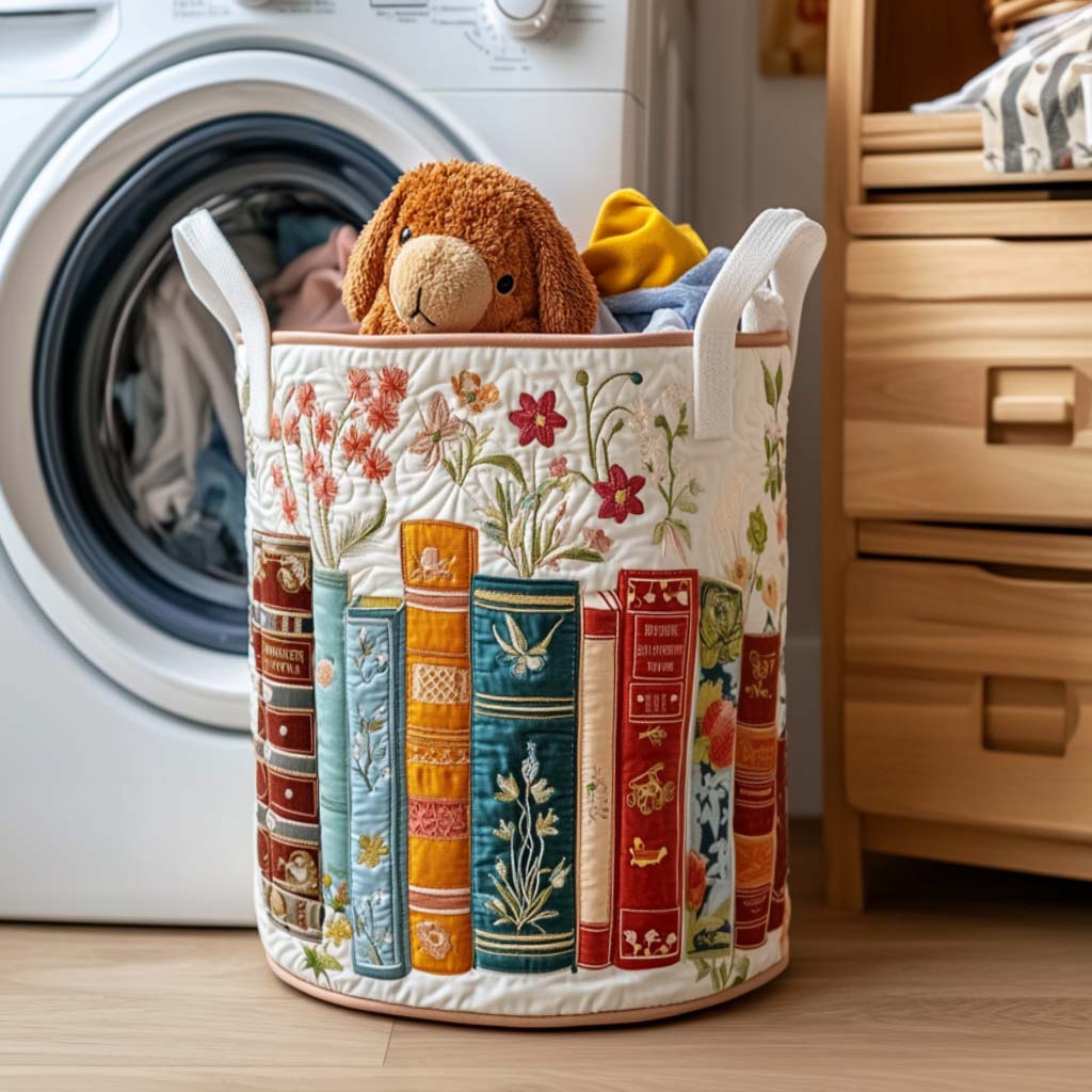 Cesta Artesanal - Cesto Para La Ropa Con Diseño Botánico