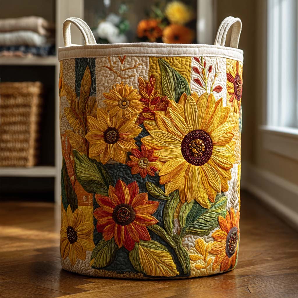 Cesta Artesanal - Cesto Para Ropa Floral