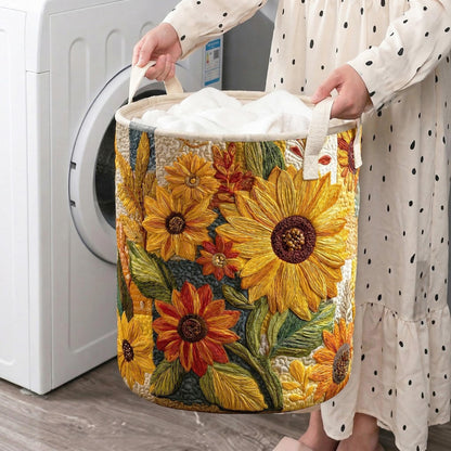 Cesta Artesanal - Cesto Para Ropa Floral