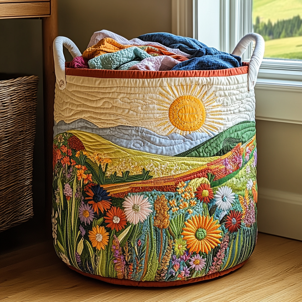Cesta Artesanal - Cesto Para Ropa Sucia Con Diseño Acolchado