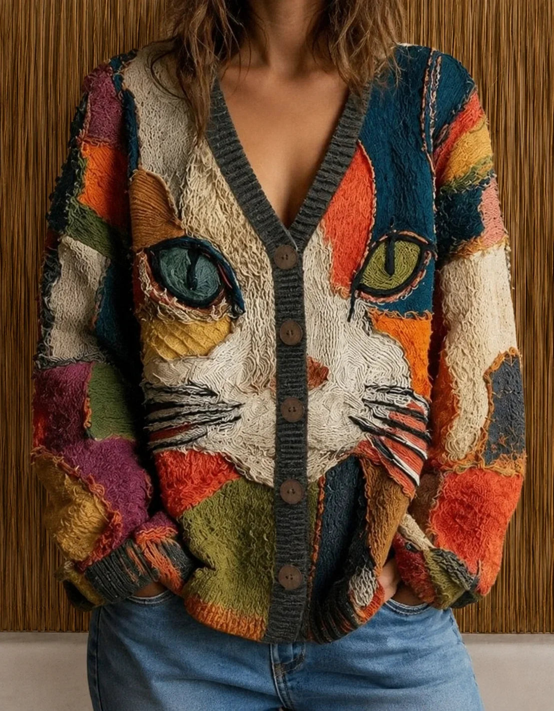 Javiera™ | Cárdigan Patchwork Artístico