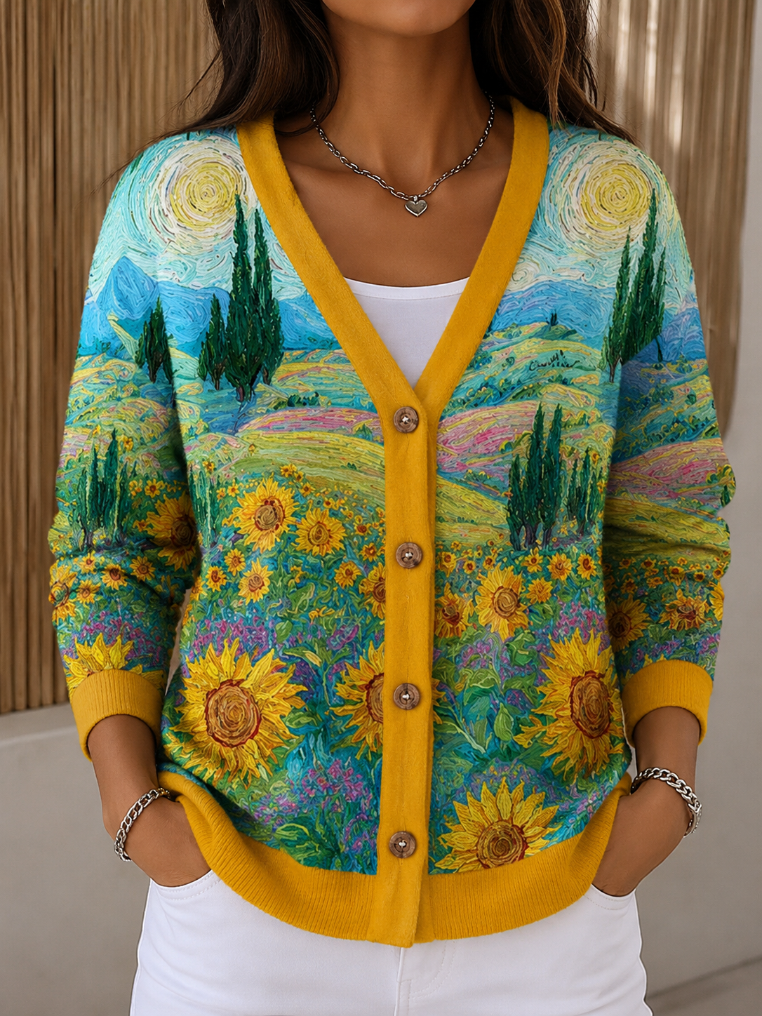 Javiera™ | Cárdigan Patchwork Artístico