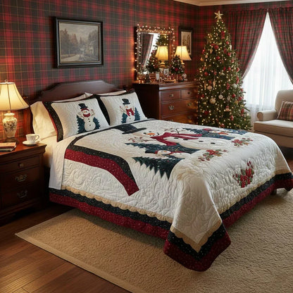 Juego de cama acolchado de 3 piezas - Amigos de la Nieve