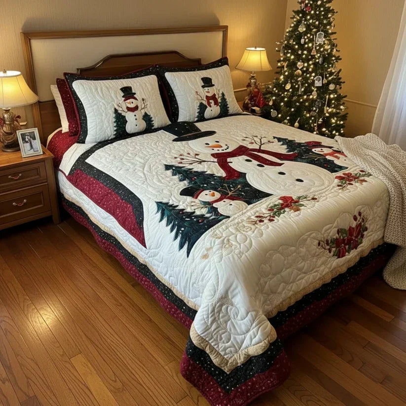 Juego de cama acolchado de 3 piezas - Amigos de la Nieve