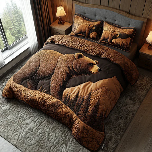 Juego de cama acolchado de 3 piezas - Animales del bosque
