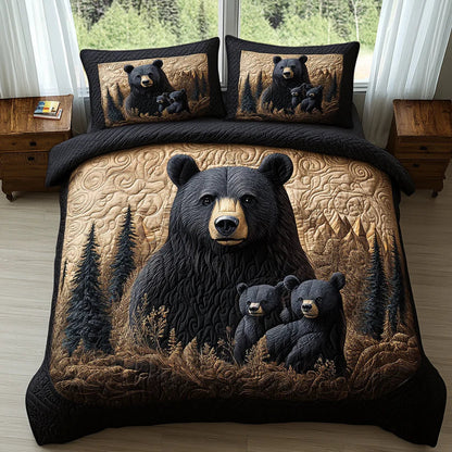 Juego de cama acolchado de 3 piezas - Animales del bosque