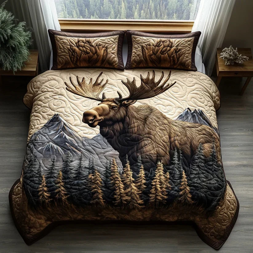 Juego de cama acolchado de 3 piezas - Animales del bosque
