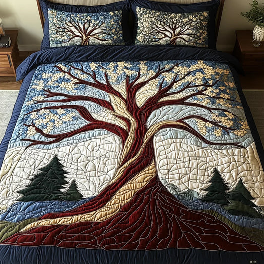 Juego de cama acolchado de 3 piezas - Armonía del Bosque