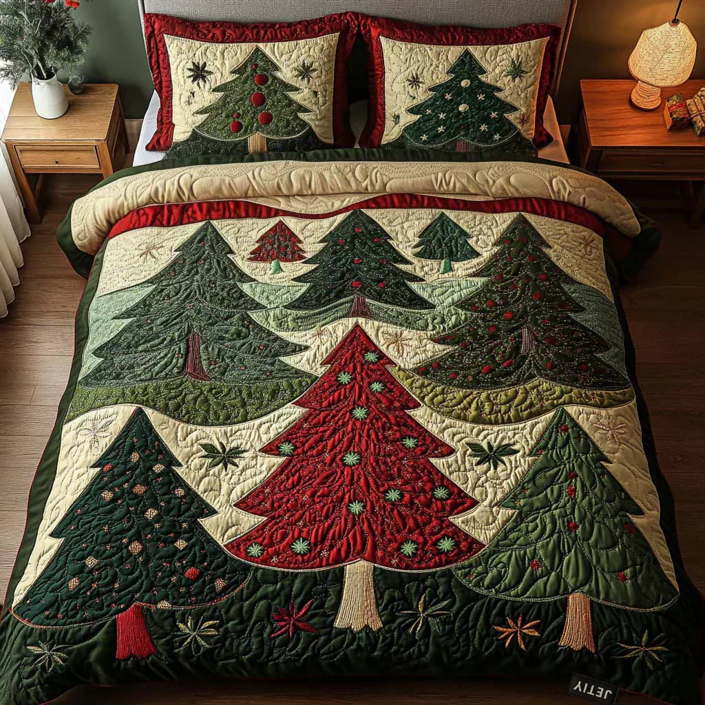 Juego de cama acolchado de 3 piezas - Bosque de la Alegría