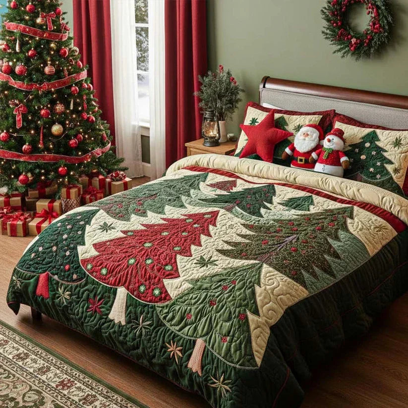 Juego de cama acolchado de 3 piezas - Bosque de la Alegría