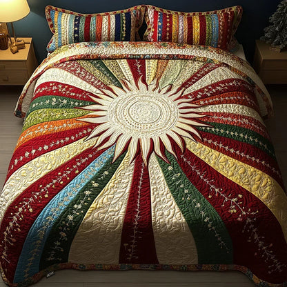Juego de cama acolchado de 3 piezas - Brillo Solar
