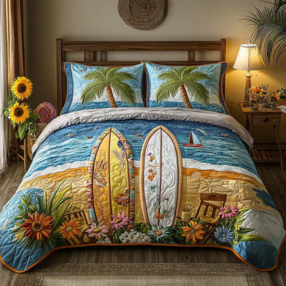 Juego de cama acolchado de 3 piezas - Brisa de la isla