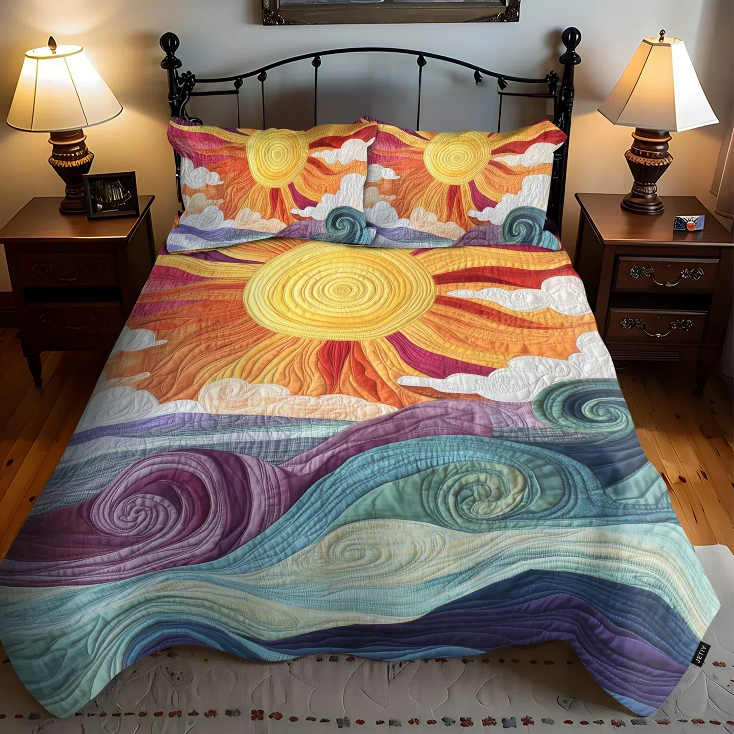 Juego de cama acolchado de 3 piezas - Encanto Solar