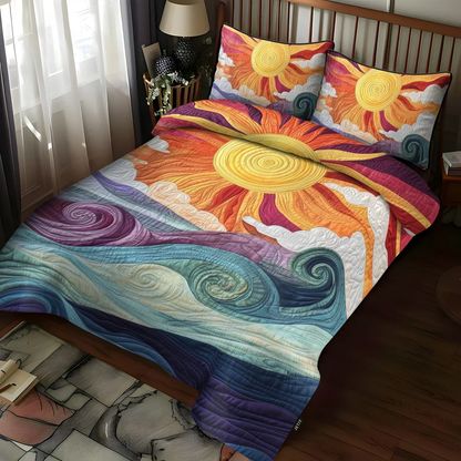 Juego de cama acolchado de 3 piezas - Encanto Solar