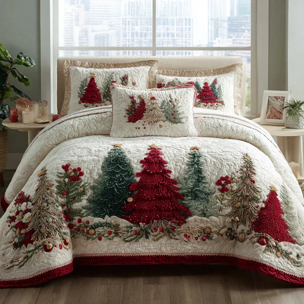 Juego de cama acolchado de 3 piezas - Maravilla de Invierno