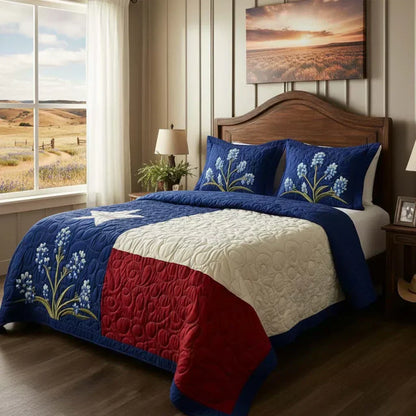 Juego de cama acolchado de 3 piezas - Orgullo de Texas