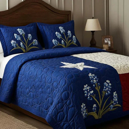 Juego de cama acolchado de 3 piezas - Orgullo de Texas