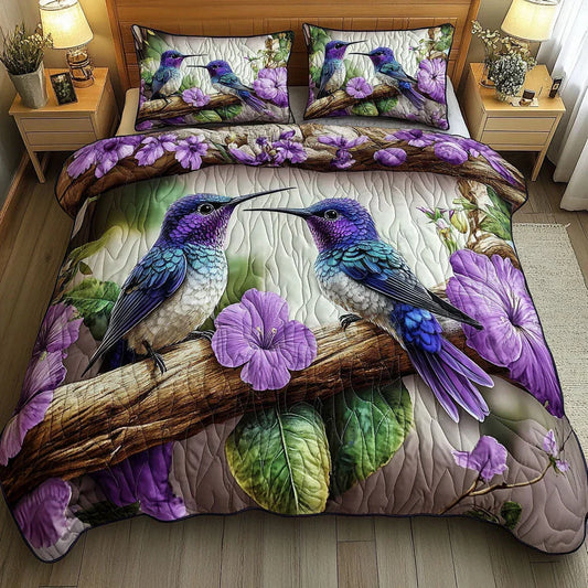 Juego de cama acolchado de 3 piezas - Refugio de Aves