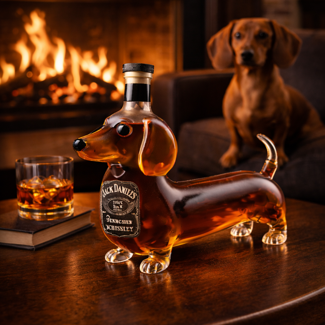 Licorera de Cristal |  Edición Perro salchicha