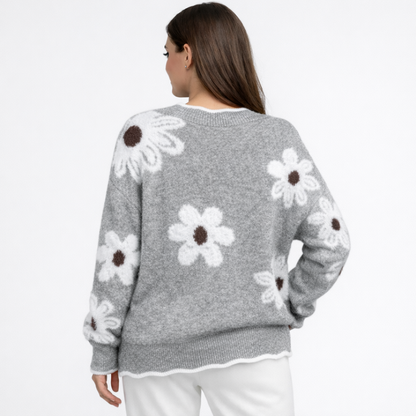 Thea | Jersey Floral Blanco