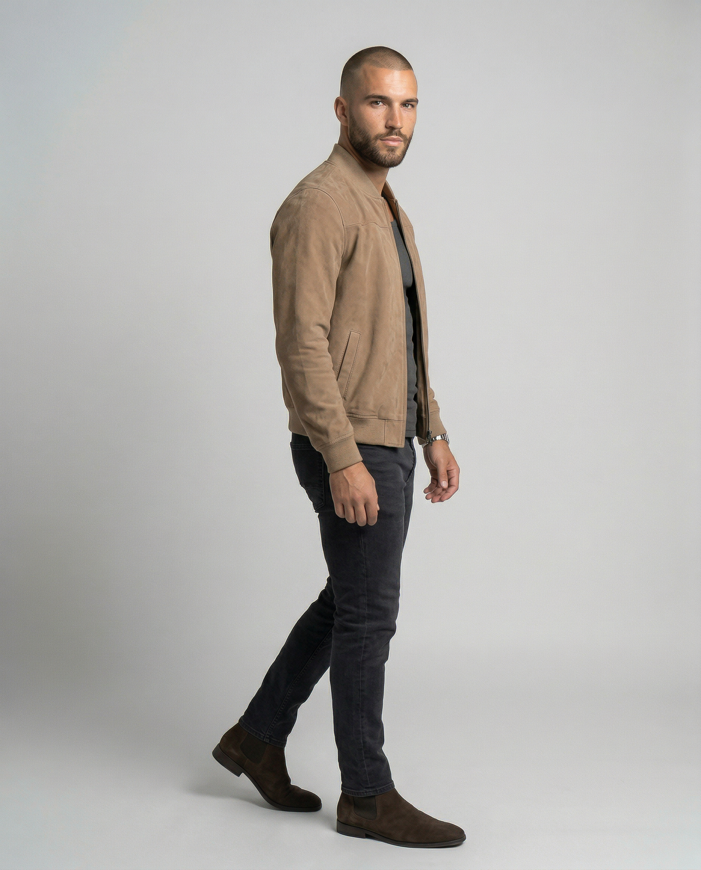 Adrián | Chaqueta Bomber de Terciopelo Premium