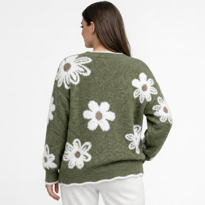 Thea | Jersey Floral Blanco