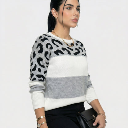 Eva | Jersey Elegante Estampado Leopardo