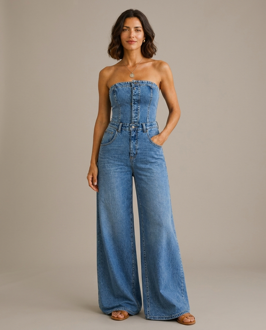 Mono Azul Sculpt Strapless