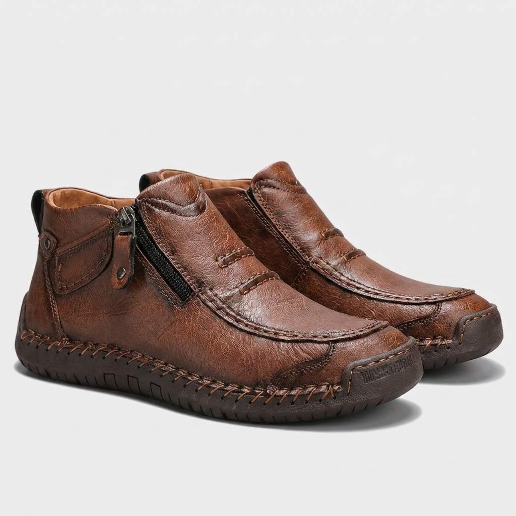 Renzo™ | Zapatos ortopédicos de cuero elegantes y cómodos con cremallera