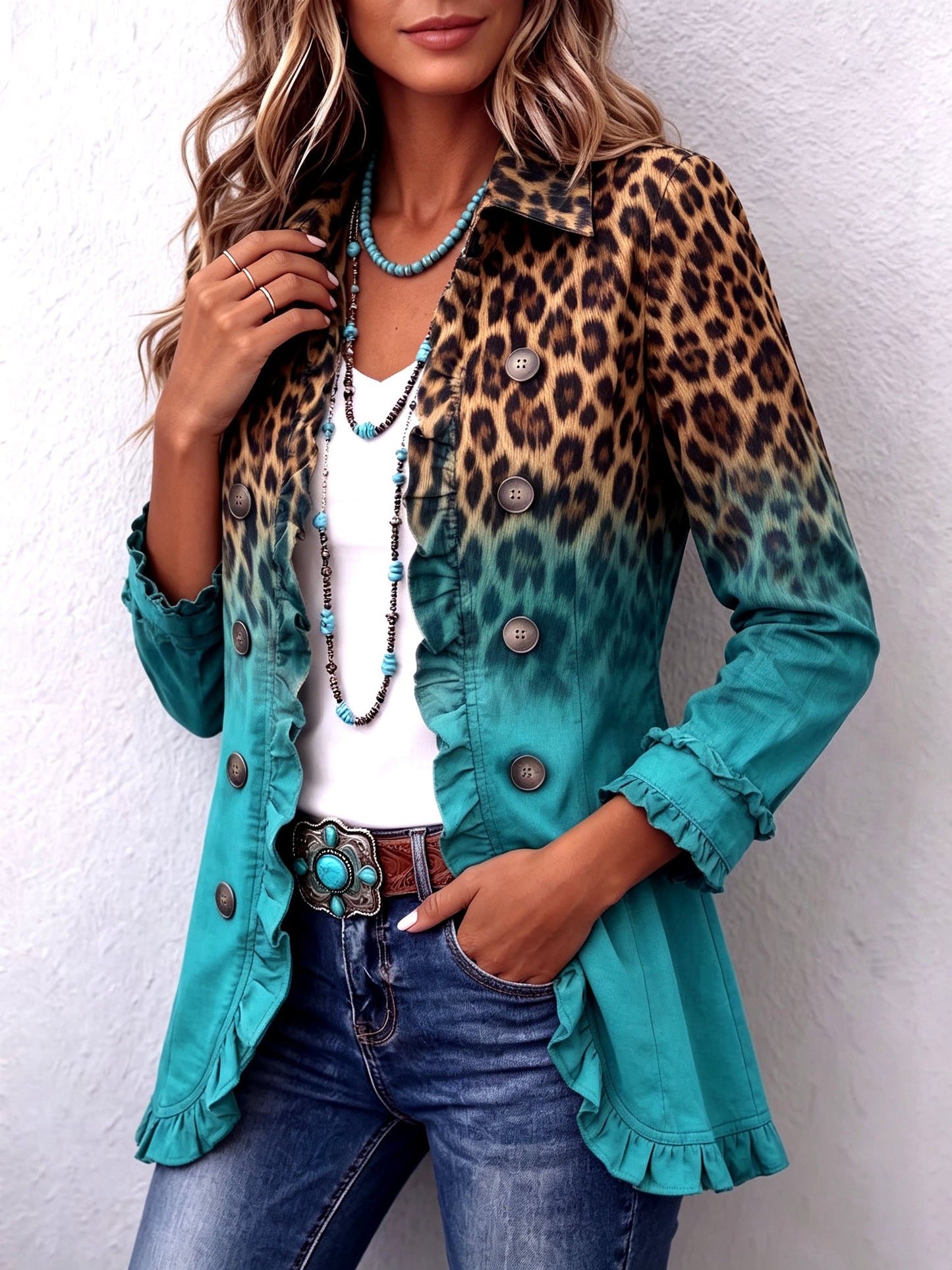 Camila™ | Blazer Leopardo Degradado
