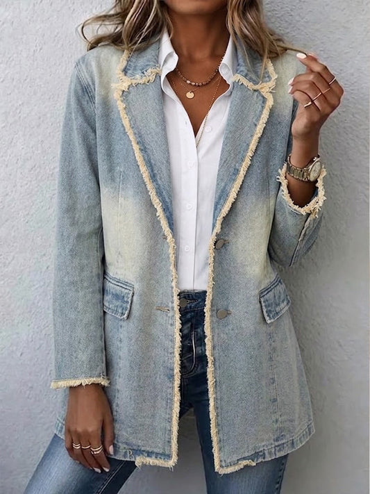Ximena™ | Blazer Oversize Borde Crudo
