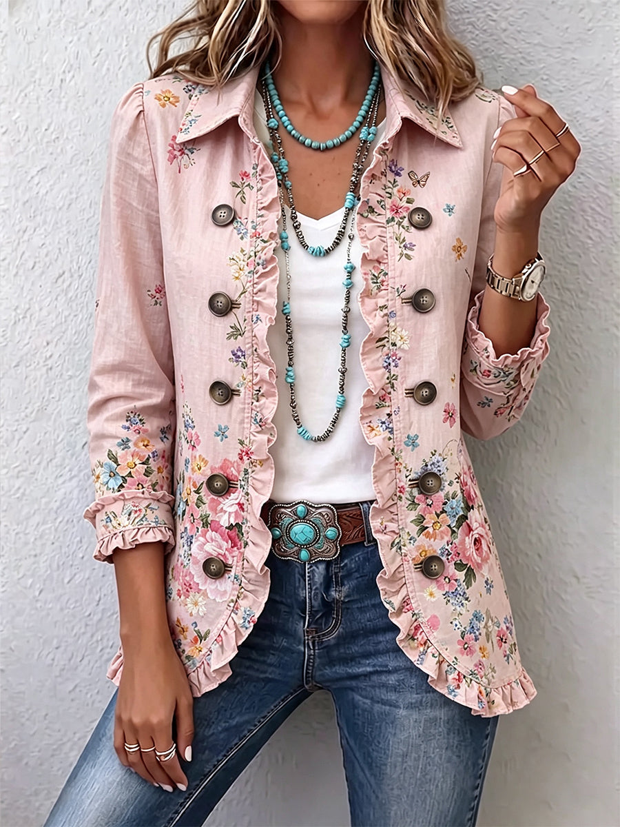 Gabriela™ | Chaqueta Floral a Rayas
